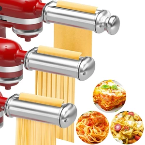 Pasta Maker Attachment for All Kitchenaid Stand Mixers, 3 PCS Kitchen Aid Pasta Attachments Included Pasta Dough Roller, Fettuccine Cutter, Spaghetti Cutter and Cleaning Brush Pasta Maker Attachment for All Kitchenaid Stand Mixers, 3 PCS Kitchen Aid Pasta Attachments Included Pasta Dough Roller, Fettuccine Cutter, Spaghetti Cutter and Cleaning Brush