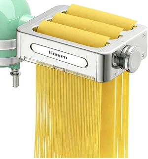 Metal Pasta Maker Attachment for KitchenAid Stand Mixer, Roller & Cutter