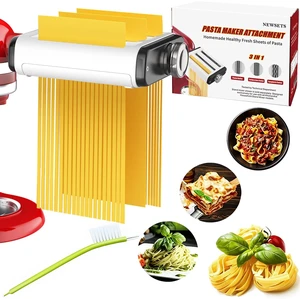 Pasta Maker Attachment for All Kitchenaid Mixers, Noodle Maker Kitchen Aid Mixer Accessories 3 In 1 Including Dough Roller Spaghetti Fettuccine Cutter - Homemade Fresh Pasta Easily! Pasta Maker Attachment for All Kitchenaid Mixers, Noodle Maker Kitchen Aid Mixer Accessories 3 In 1 Including Dough Roller Spaghetti Fettuccine Cutter - Homemade Fresh Pasta Easily!