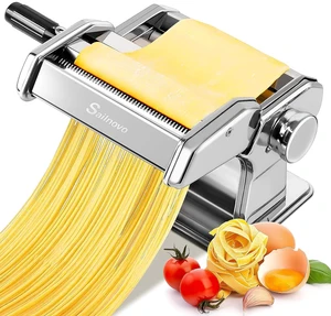 Sailnovo 3-in-1 Pasta Maker with 9-Setting Pasta Roller & Cutters, Silver Sailnovo 3-in-1 Pasta Maker with 9-Setting Pasta Roller & Cutters, Silver