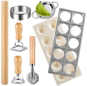 8 Piece Ravioli Press Mold Set,Pasta Making Tools, Ravioli Kit Include 10 Holes Ravioli Maker, 3 Pasta Cutter Stamp Makers,Rolling Pin,Ravioli Making Kit for Home Kitchen Supplies (8) 8 Piece Ravioli Press Mold Set,Pasta Making Tools, Ravioli Kit Include 10 Holes Ravioli Maker, 3 Pasta Cutter Stamp Makers,Rolling Pin,Ravioli Making Kit for Home Kitchen Supplies (8)