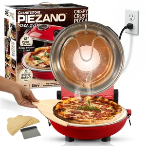 PIEZANO Crispy Crust Pizza Oven by Granitestone 12 Inch Electric Pizza Oven Indoor Countertop Maker with Ceramic Stone Heats up to 800F for Delicious Stone Baked Pizzeria Style Pizza at Home PIEZANO Crispy Crust Pizza Oven by Granitestone 12 Inch Electric Pizza Oven Indoor Countertop Maker with Ceramic Stone Heats up to 800F for Delicious Stone Baked Pizzeria Style Pizza at Home