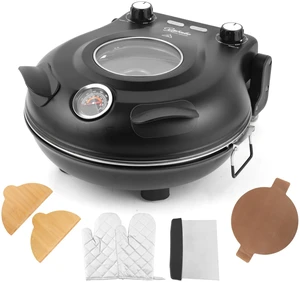 Electric-Pizza-Oven, 12'' Indoor-Electric-Pizza-Maker, 1200W, Black Electric-Pizza-Oven, 12'' Indoor-Electric-Pizza-Maker, 1200W, Black