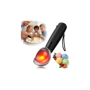 Heated Ice Cream Scoop with On/Off Switch, Electric Ice Cream Scooper for Hardened Ice Cream, Gelato, Sorbet, Melon, Waterproof IPX7, Handheld Heating Up to 160°F, Rechargeable with LED Display, Black Heated Ice Cream Scoop with On/Off Switch, Electric Ice Cream Scooper for Hardened Ice Cream, Gelato, Sorbet, Melon, Waterproof IPX7, Handheld Heating Up to 160°F, Rechargeable with LED Display, Black
