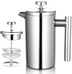 French Press Coffee Maker with Scale, 304 Stainless Steel French Press,17OZ French Press Coffee Maker with Scale, 304 Stainless Steel French Press,17OZ