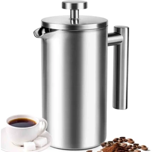 French Press 34 oz, Full Stainless Steel French Press Coffee Maker 4 Cups French Press 34 oz, Full Stainless Steel French Press Coffee Maker 4 Cups