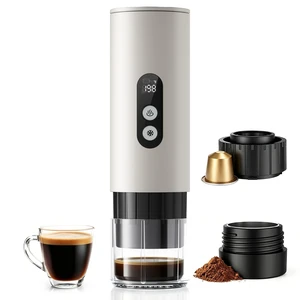 Portable Espresso Machine,Self-Heating Travel Coffee Maker with LCD Display,15 Bar,Capsules & Ground Coffee, USB-C Rechargeable,Camping,RV, Hiking,Office,White Portable Espresso Machine,Self-Heating Travel Coffee Maker with LCD Display,15 Bar,Capsules & Ground Coffee, USB-C Rechargeable,Camping,RV, Hiking,Office,White