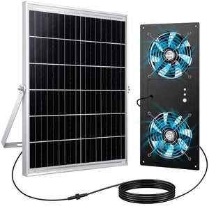 Solar Fan for Chicken Coop with 24/7 Operation & 2 Timers, Dual Fan Solar Fan for Chicken Coop with 24/7 Operation & 2 Timers, Dual Fan