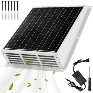25W Solar Exhaust Fan for Chicken Coop with Power Adapter Cord, 430CFM 25W Solar Exhaust Fan for Chicken Coop with Power Adapter Cord, 430CFM