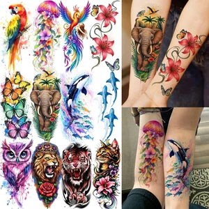TASROI 12 Sheets Watercolor Animals Temporary Tattoos For Women Adults Forearm Tattoo Sticker, Realistic Phoenix Lion Tiger Owl Fake Tattoos Arm Leg Body Art Makeup Temp Tatoos Long Lasting Waterproof TASROI 12 Sheets Watercolor Animals Temporary Tattoos For Women Adults Forearm Tattoo Sticker, Realistic Phoenix Lion Tiger Owl Fake Tattoos Arm Leg Body Art Makeup Temp Tatoos Long Lasting Waterproof