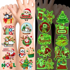 Luminous Christmas Temporary Tattoos, Christmas Party Favors For Kids Luminous Christmas Temporary Tattoos, Christmas Party Favors For Kids