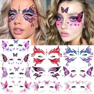 10 Sheets Butterfly Temporary Tattoos For Women Face Freckles Tattoo Sticker, Realistic Flying Butterflies Fake Tattoos Eyelid Eyeliner Eye Shadow Makeup Decal Halloween Costume Princess Fairy Cosplay 10 Sheets Butterfly Temporary Tattoos For Women Face Freckles Tattoo Sticker, Realistic Flying Butterflies Fake Tattoos Eyelid Eyeliner Eye Shadow Makeup Decal Halloween Costume Princess Fairy Cosplay
