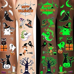 Glow Halloween Temporary Tattoos, Luminous Holiday Tattoos Stickers, Halloween Party Favors, Spooky Decorations, Holiday Stocking Stuffers Goodie Bag, Gifts Accessories for Kids Adults Glow Halloween Temporary Tattoos, Luminous Holiday Tattoos Stickers, Halloween Party Favors, Spooky Decorations, Holiday Stocking Stuffers Goodie Bag, Gifts Accessories for Kids Adults