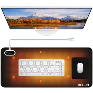 Elzo Large Heated Desk Pad, 31.5 x 13 in Heated Mouse Pad & Desk Mat, Black Elzo Large Heated Desk Pad, 31.5 x 13 in Heated Mouse Pad & Desk Mat, Black