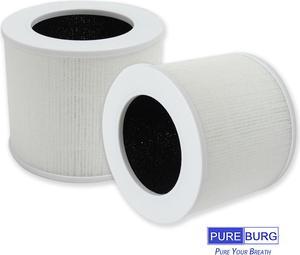 PUREBURG 4-Pack Replacement 3-in1 HEPA Filters Compatible with LEVOIT LV-H128  Air Purifier , Part # LV-H128-RF 