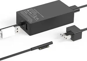 65W Surface Pro Charger for  Surface Laptop Pro X 9 8 7+ 7 6 5 4 3 Windows Surface Laptop 5 4 3 2 1 Studio Surface Book Surface Go 3 2 1 S