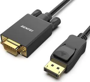 DisplayPort to VGA Cable 1.8M Display Port of Computer/Laptop to VGA of Monitor/Projector Gold-Plated Adapter (Not Bidirectional Not Compatible with HDMI or USB)
