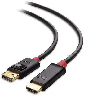Unidirectional 4K DisplayPort to HDMI Cable - 10ft Gold-Plated DP to HDMI Cable Display Port to HDTV/Monitor/Projector Conversion Cord