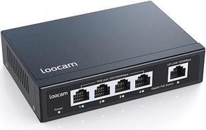 5 Port Gigabit PoE Switch, 4 Port PoE+ 65W 1000Mbps and 1 Uplink Port, IEEE802.3af/at Plug and Play Unmanaged Ethernet Network Switch, Sturdy Metal Casing