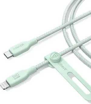 USB-C to Lightning Cable 541 Bio-Braided Cable (Natural Green 6ft) MFi Certified Fast Charging Cable for iPhone 14 Plus 14 14 Pro Max 13 13 Pro 12 11 X XS XR (Charger Not Included)