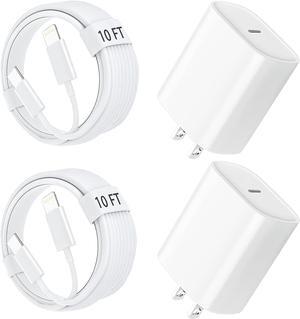 i Phone 14 13 12 Charger 10 FT Long USB C to Lightning Cable [MFi Certified] with 20W Type C Fast Charging Block & Cord for iPhone 14 Pro Max/14 Pro/14 Plus/14/13 12 11 Pro Max Mini, iPad 2Pack