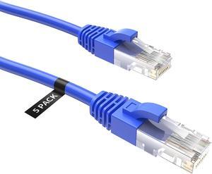 CableCreation 3 Feet (5-Pack) CAT 5e Ethernet Patch Cable, RJ45 Computer Network Cord, Cat5/Cat5e/Cat6 LAN Cable UTP 24AWG+100% Copper Wire for PC, Mac, Laptop, PS3, PS4, Xbox, 0.91m, Blue