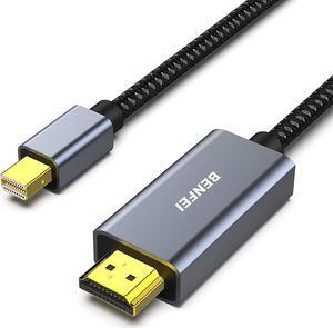 Mini DisplayPort to HDMI 3 Feet Cable [4K@30Hz Aluminum Shell Nylon Braided] Compatible with MacBook Air/Pro  Surface Pro/Dock Monitor Projector and More
