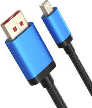 8K Mini Display Port to DisplayPort 1.4 Cable 1.6ft Short Mini DP to DP Bi-Directional DP to Mini DP Adapter Cable Braided 0.5m G-Sync Freesync 8K@60Hz 4K@144Hz HDR for Gaming Monitor Laptop