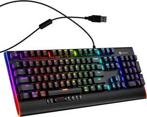 X9 Performance RGB Mechanical Keyboard Gaming - Built for Work and Play - Thick USB Wired Mechanical Gaming Keyboard - Roller Bar, Metal Top Panel, Brown Switch - Full Size Mechanical RGB Keyboard
