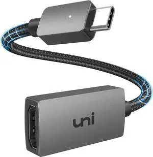 USB-C to HDMI Adapter 4K Sturdy Aluminum USB Type C (Thunderbolt 3 Compatible) to HDMI Adapter Compatible with Mac Studio MacBook Pro/Air iPad Pro/Air 5 XPS Surface S22 and More -Grey