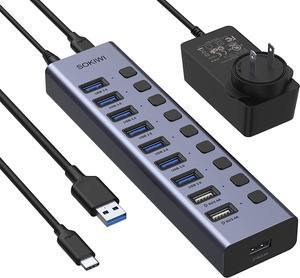 Powered USB Hub 3.0, Atolla 7-Port USB Data Hub Splitter with One Smart  Charging Port and Individual On/Off Switches and 5V/4A Power Adapter USB  Extension for MacBook, Mac Pro/Mini and More. 