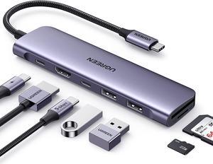 UGREEN Revodok 1071 USB C Hub for Laptop 7 in 1 USB C Dongle 4K HDMI, 100W PD Charging, USB-C & 2 USB-A 5Gbps Data Ports, SD/TF Card Reader for MacBook Pro/Air, iPad Pro, XPS, Thinkpad