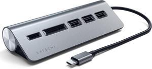 Satechi USB-C Combo Hub for Desktop - USB-A 3.0 Data Ports & Micro/SD Card Readers - Compatible with Apple Studio Display, 2021 iMac M1, 2019/2017 iMac, 2020 MacBook Pro/Air M1(Space Gray)