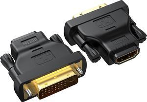 DVI to HDMI Adapter 2-Pack Bidirectional Female HDMI to DVI-D(24+1) Male Adapter with Gold-Plated for Computer Monitor Projector TV PS3/4/5 Nintendo Switch and More