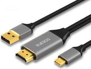 HDMI to USB C Adapter Cable 6.6ft 4K@60Hz with USB Power Adapter HDMI Male to Type C Male Converter Support Touch for New MacBook Pro Mac Air Nreal Air VR