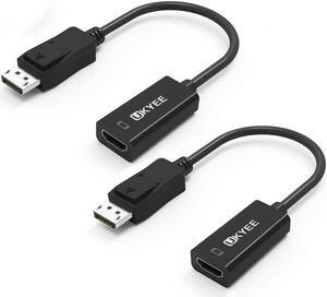 Displayport to HDMI Adapter 2-Pack Display Port DP to HDMI Converter Cable Male to Female Port 1080P Compatible with PC Monitor Projector HDTV - Black
