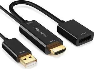 HDMI to DisplayPort Adapter with USB Power, 4K X 2K@60Hz HDMI Male to DP Female Adapter Compliant with Xbox One/PS4/PS5 HDMI to DisplayPort Adapter with USB Power, 4K X 2K@60Hz HDMI Male to DP Female Adapter Compliant with Xbox One/PS4/PS5