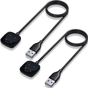 Compatible with Fitbit Sense  Versa 3 Charger Replacement USB Charging Cable Dock Stand for Sense 2SenseVersa 4Versa 3 Smartwatch 2 Pack 33Ft Durable Portable Charger Dock Cable Cord