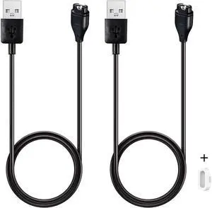 Replacement Charger for Garmin Vivoactive 4 Charging Cable Cord Plus a White Silicone Charger Port Protector Anti Dust Plug for Garmin Vivoactive 4 4S Smartwatch (2 Pack)
