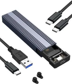 M.2 NVMe SSD Enclosure, V  Tool-Free USB C External NVMe SSD Enclosure, M.2 NVMe to USB Adapter, USB 3.2 Gen2 (10Gbps) Supports UASP, Trim, M-Key(B+M Key) and Size in 2230/2242 /2260/2280 SSDs