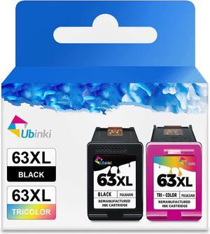 Ubinki 63XL Ink Cartridge Black Color Combo Pack Replacement  63 HP63XL 63xl HP63xl Ink for OfficeJet 3830 4650 4655 5200 5255 5258 Envy 4520 4512 4516 DeskJet 1112 1110 3630 3632 3634 Printer