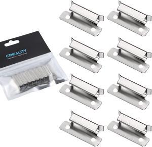 Creality 3D Ender 3 Glass Bed Clips 8 Pcs, 3D Printer 7mm Stainless Steel Silver Bed Clips 3D Bed Clamps for Ender 3 Series Ender 5 Series CR-10 Series Heated Bed Platform