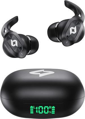 Wireless Earbuds Bluetooth Headphones with Wireless Charging Case 32H Playback LED Display in Ear Earphones Waterproof Ear buds Built in Mic Stereo Bass for iPhone  Android Sport Workout Gym TV