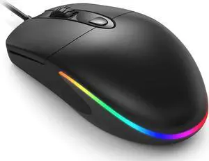 LED Wired Mouse RGB Silent Corded Computer Mouse for Office and Home Wired USB Mouse Compatible with Windows PC Laptop Notebook Chromebook - Black LED Wired Mouse RGB Silent Corded Computer Mouse for Office and Home Wired USB Mouse Compatible with Windows PC Laptop Notebook Chromebook - Black