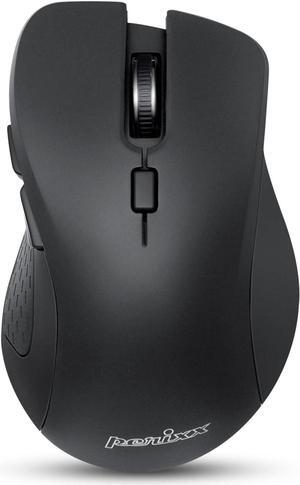 Perixx PERIMICE-611B Wireless Portable Ergonomic Mouse - 3-in-1 Multi-Device Support with 2.4G and Bluetooth 5.0 - Silent Clicks - Black
