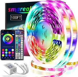 Led Lights for Bedroom 130ft (2 Rolls of 65ft) Led Lights Color Changing Led Strip Lights with App Control Led Light Strips for Room Kitchen Home Decoration