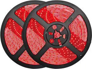 32.8ft Red LED Strip Lights Waterproof IP65 SMD2835 Dimmable 600LEDs 12V Cuttable Under Cabinet Car Bar Bedroom Holiday Decoration Lighting LED Tape 2 Rolls