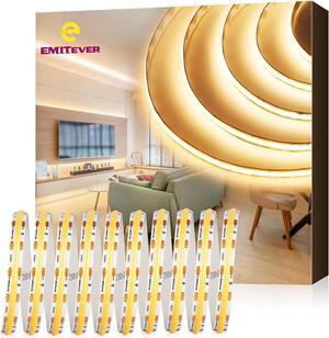 COB LED Strip Lights Warm White 3000K Tape Light 32.8ft Premium High Density DC 24V 300+Lumens/ft 4800LEDs/Spool Ra 90+ 3W/ft UL Listed 5 Year Warranty (Power Supply Sold Separately)