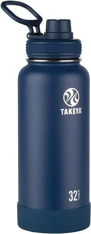 Actives Insulated Stainless Steel Water Bottle with Spout Lid 32 Ounce Midnight