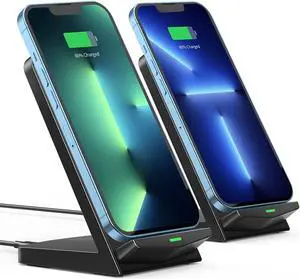 Wireless Charger [2 Pack] 15W Fast Wireless Charging Stand Wireless Charger Compatible with iPhone 15/15 Plus/15 Pro Max/14/13/12 /11Pro Max/XR/XS/X/8 Plus Galaxy S23/S22/S21/S20 Note 20/10 Google etc